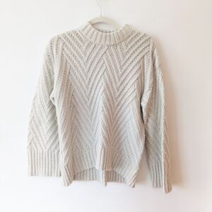 A New Day Bell Sleeve Cable Knit Metallic Sweater